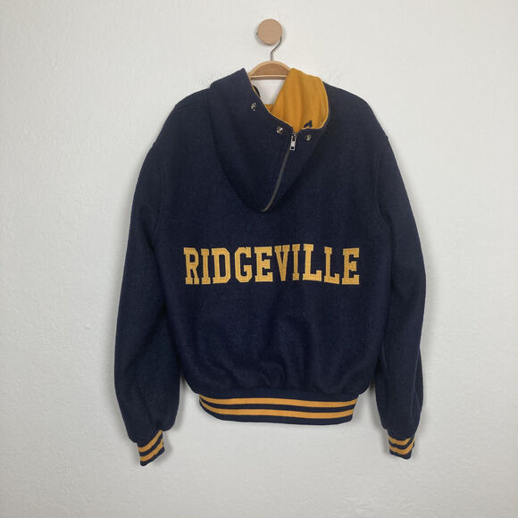 NEW WITHOUT TAGS CARMAR MEN'S BLUE LONG SLEEVE FULLY LINED VARSITY JACKET SIZE S - Picture 3 of 11